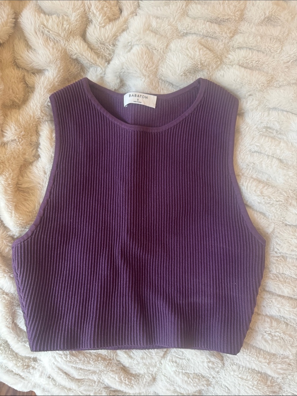 Aritzia Babaton high neck sculpt knit cropped tank size S